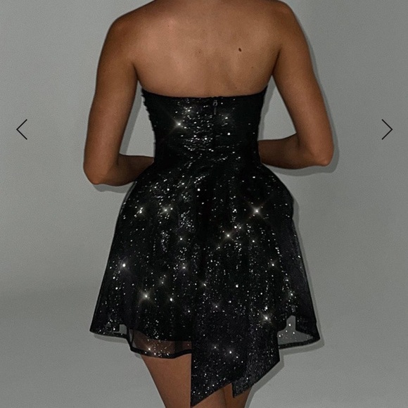 New sparkly strapless black mini dress - Picture 2 of 3